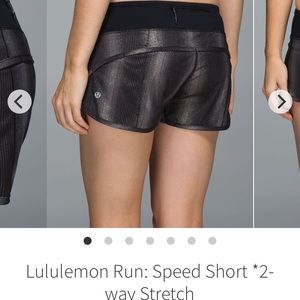 Lululemon Sparkle Swift Shorts - Size 6 Black